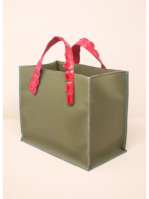 Olive green handbag Laboratorio Capri | GRETAOLIVAFUCSIA